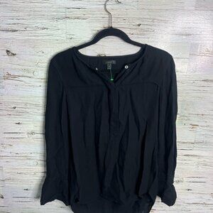 J. Crew Black 3/4 Sleeve Relaxed Blouse size 2